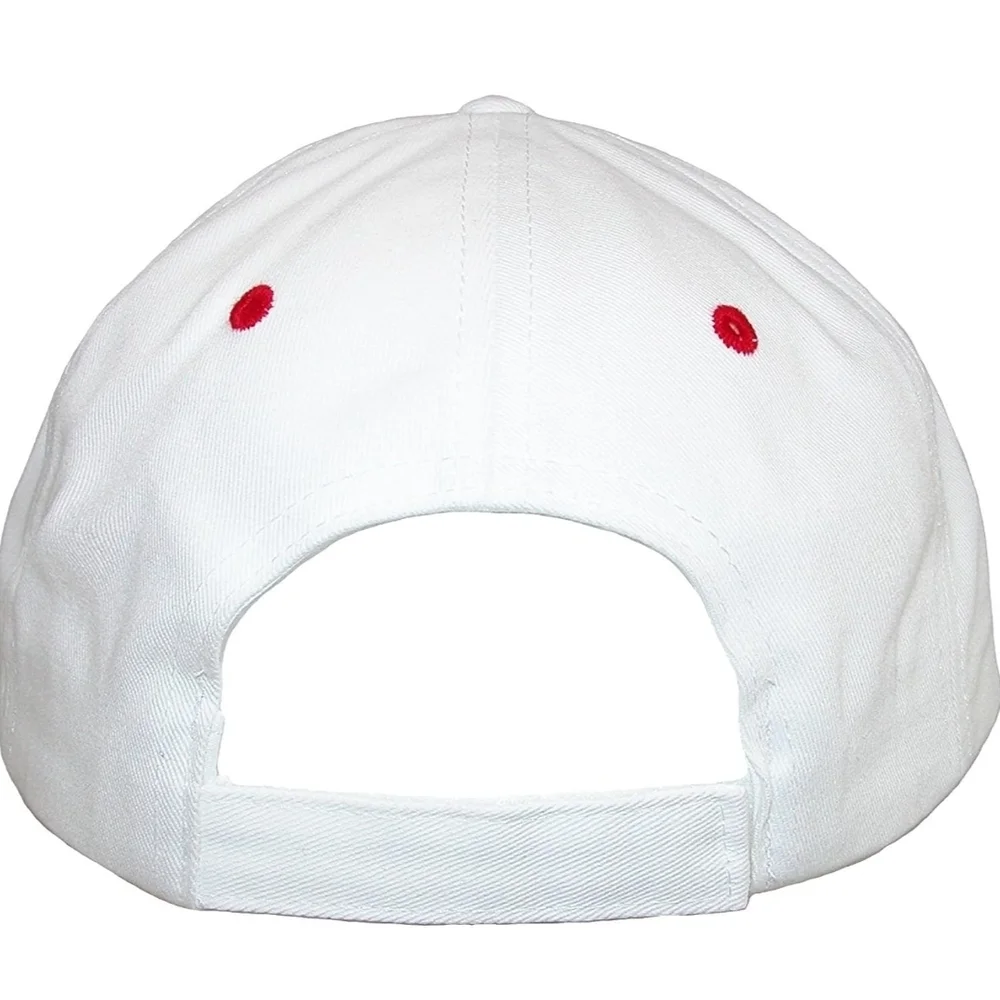 Jerry Leigh Women's Minnie Mouse Red Bow Embroidery Mom White Cap